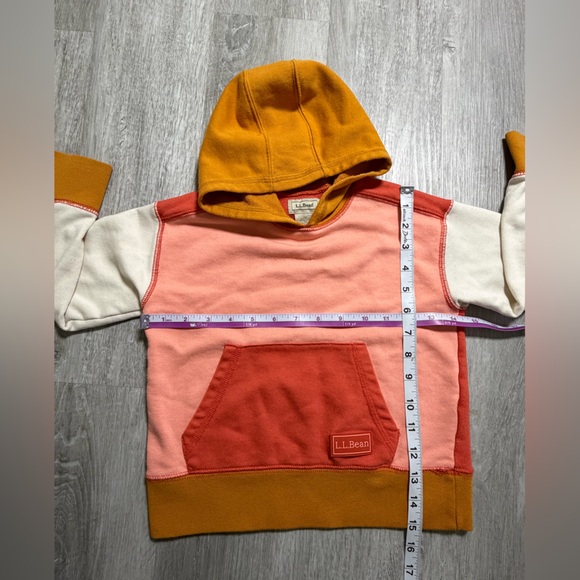 L.L. Bean Kids' Athleisure Hoodie Colorblock Girls size 4 Pink Grapefruit Color - Picture 6 of 7